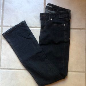Express dark-wash barely boot jeans
